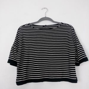 Lafayette 148 NY Striped Crop Top Size S
